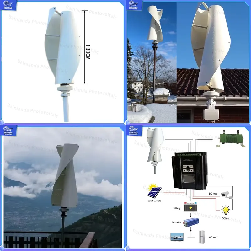 Renewable Energy Wind Solar - 600W Vertical Axis Wind Turbine 12V